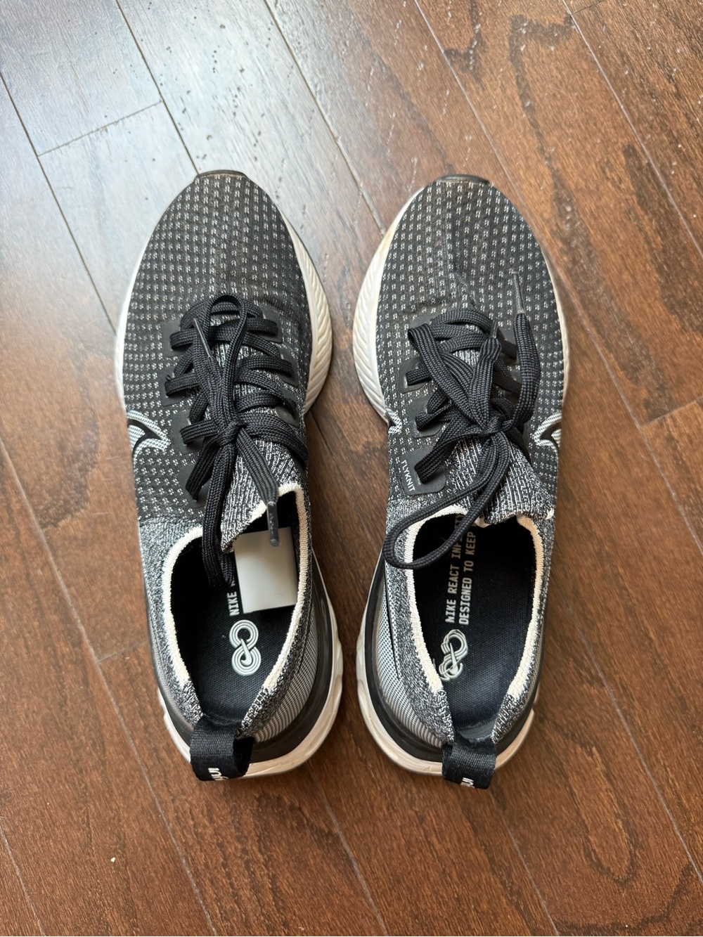 Nike Women’s Black and White Running Sneakers, 9